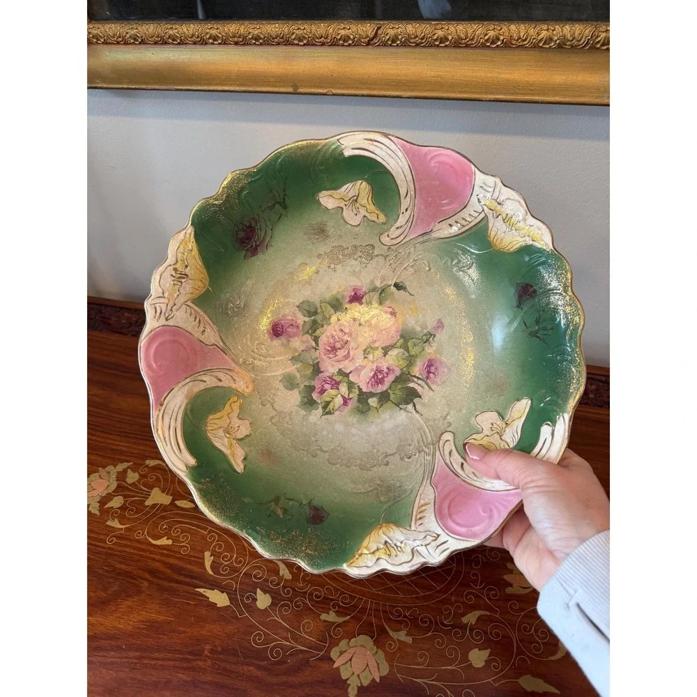 Antique Buffalo Pottery Floral Art‎ Nouveau Bowl 11